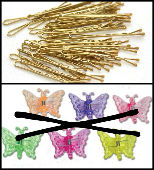 bobby pins or butterfly clips